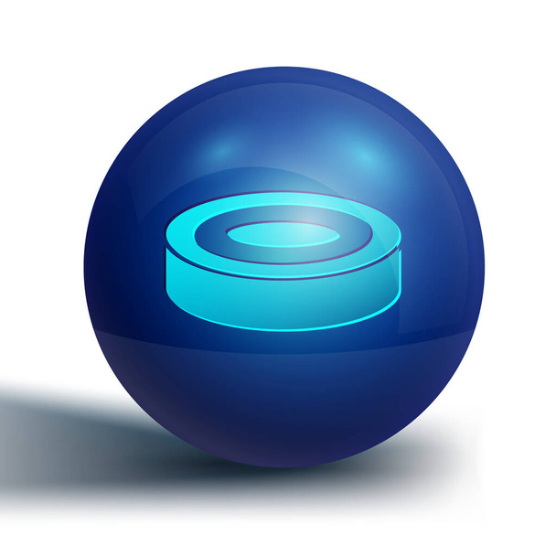 Blue Checker icona chip di gioco isolato su sfondo bianco. Pulsante cerchio blu. Vettore. - Vettoriali, immagini