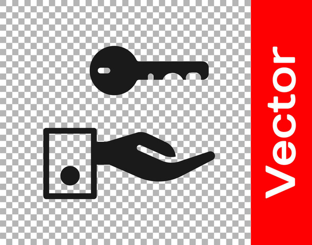 Schwarzes Türschloss-Schlüsselsymbol isoliert auf transparentem Hintergrund. Vektor. - Vektor, Bild