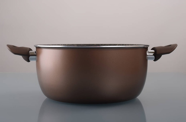 Deep pan with handles. front view - Photo, Image
