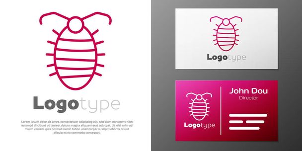 Linea logotipo Icona dell'insetto Larva isolata su sfondo bianco. Elemento modello di design logo. Vettore. - Vettoriali, immagini