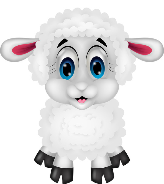 Bebé oveja dibujos animados
 - Vector, Imagen