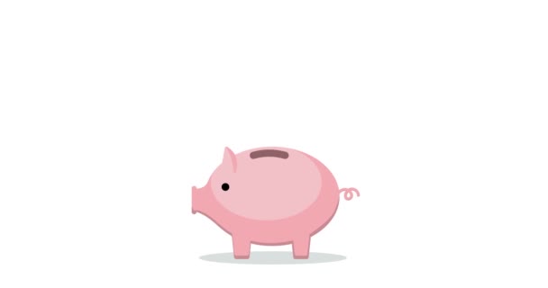 Piggy bank para poupança de dinheiro - Filmagem, Vídeo
