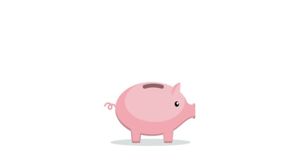 Piggy bank para poupança de dinheiro - Filmagem, Vídeo