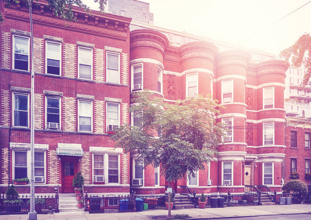 Retro tónusú kép házak Brooklyn New York, USA. - Fotó, kép