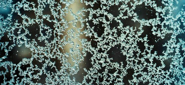 Textura zamrzlého skla, sněhem zamrzlé vzory na okně - Fotografie, Obrázek