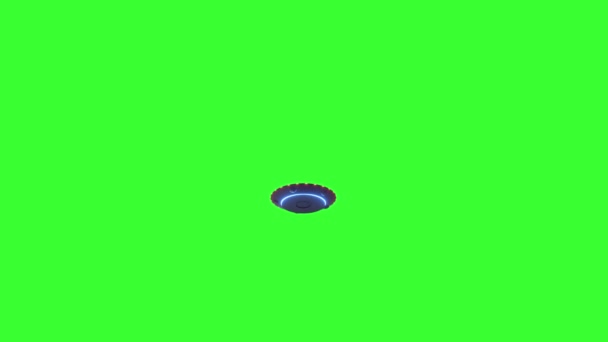 形成、軍事侵攻で飛んでいるUFOエイリアン宇宙船。緑の画面 - 映像、動画