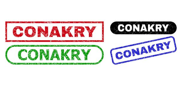 CONAKRY Rectangle Seals with Rubber Style - Vector, Imagen