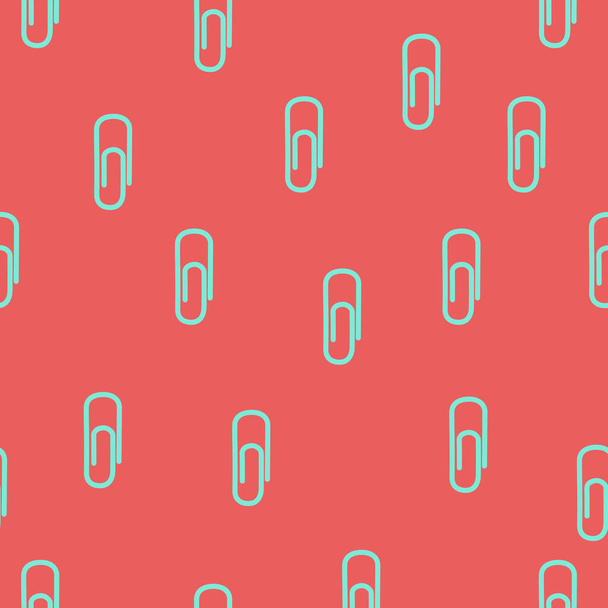 Simple paper clip repeat pattern. Organic shape with retro color scheme. Great for textile, wallpaper, fabric, packages, wrapping, decoration, etc. - Vector, Image