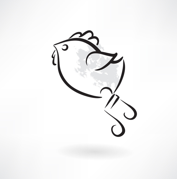 Cartoon chicken icon - Vector, imagen