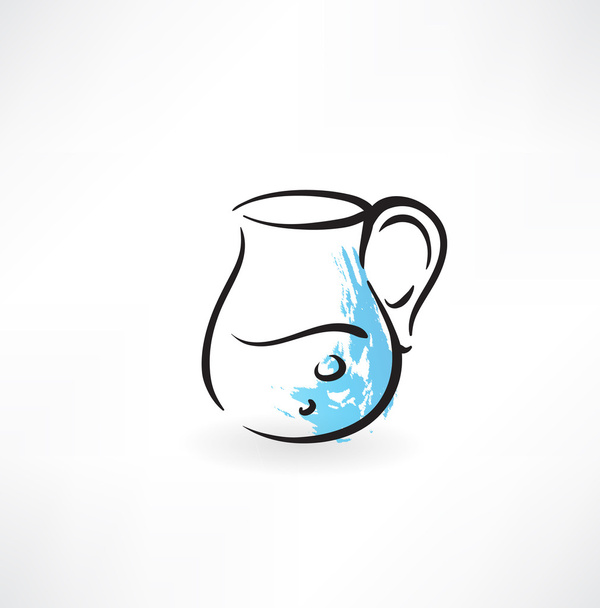 pitcher of water grunge icon - Vecteur, image