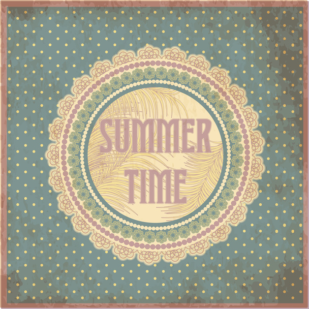 Tarjeta horaria de verano en estilo vintage, ilustración vectorial
 - Vector, imagen