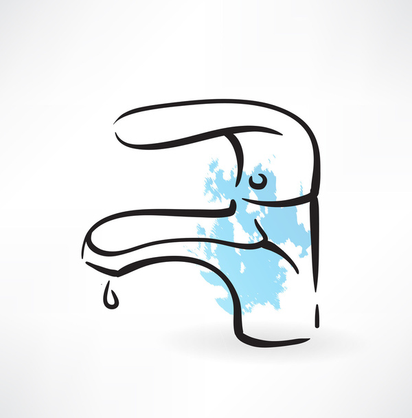 faucet grunge icon - Vector, Image