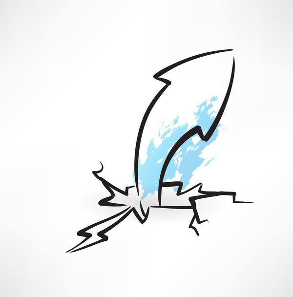 arrow grunge icon - Vector, Image