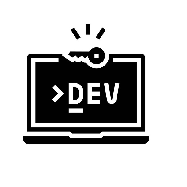 desarrollo de software informático glifo icono vector ilustración - Vector, imagen