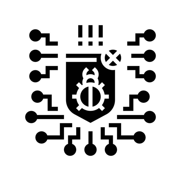 programme de protection informatique anti-virus glyphe icône vectorielle illustration - Vecteur, image