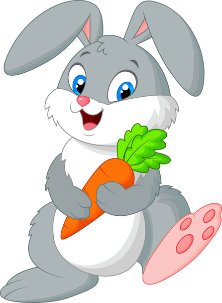 Rabbit holding carrot - Vector, Image