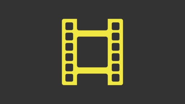 Жовтий Відтворити відео значок ізольовано на сірому фоні. Знак плівки. 4K Відео рух графічна анімація
 - Кадри, відео