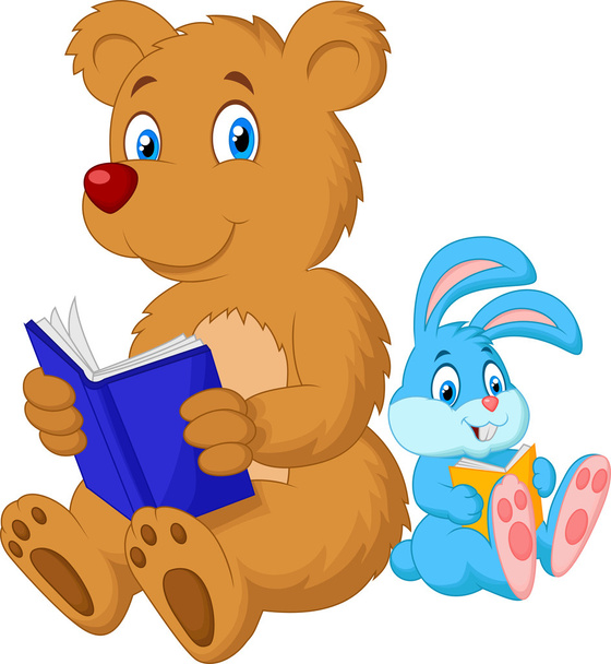 niedźwiedź i królik - Wektor, obraz