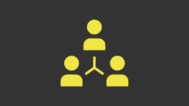 Κίτρινη ομάδα έργου εικονίδιο βάσης απομονωμένο σε γκρι φόντο. Επιχειρησιακή ανάλυση και σχεδιασμός, συμβουλευτική, ομαδική εργασία, διαχείριση έργου. 4K Γραφική κίνηση κίνησης βίντεο - Πλάνα, βίντεο