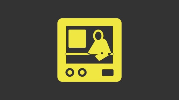 Icona del report Yellow Television isolata su sfondo grigio. TG. Animazione grafica 4K Video motion - Filmati, video
