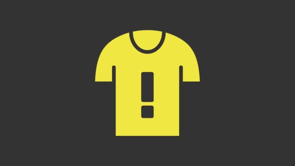 Yellow T-shirt protest icon isolated on grey background. 4K Video motion graphic animation - Footage, Video