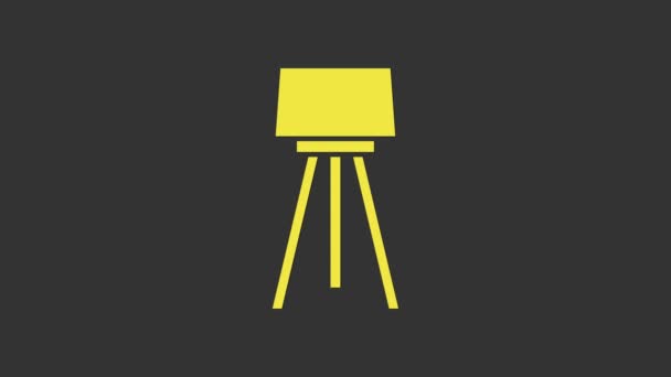 Ikona žluté podlahové svítilny izolovaná na šedém pozadí. Grafická animace pohybu videa 4K - Záběry, video