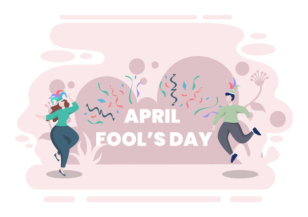 Celebration Happy April Fools' Day wearing a Jester Hat background design concept. Vector Illustration. - Vector, Image