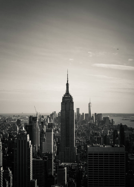 Empire State Building and New York City Cityscape, black and white - Fotó, kép