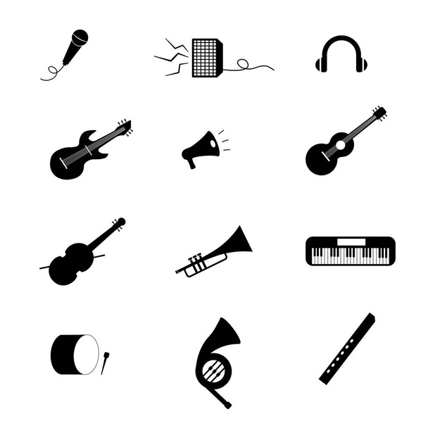 Vektor-Symbol für Musikinstrumente auf weißem Hintergrund. - Vektor, Bild