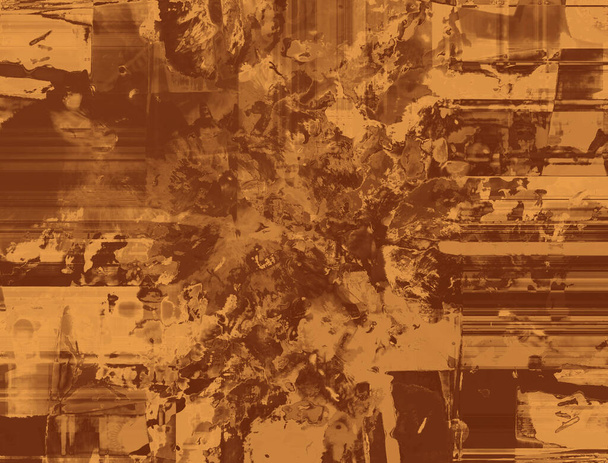 Коричневый абстрактный рисунок с яркими вставками темных и светлых цветов. Сюрреалистические настенные каноны в стиле современного искусства. Для обоев, проектов и работ. - Фото, изображение