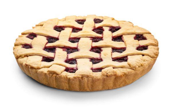 Tasty raspberry pie on white background - Foto, Imagem