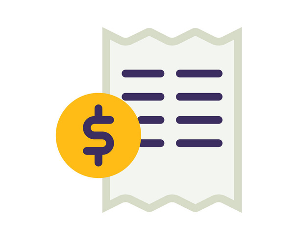 facture d'impôt icône isolée unique avec illustration de conception vectorielle de style plat - Vecteur, image