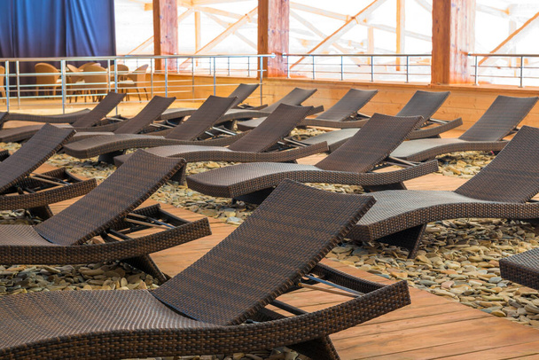 deck chairs in relaxation room - Photo, Image