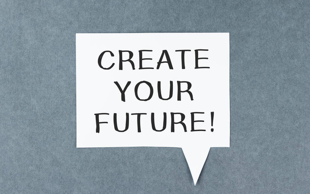 Whiteboard with text Create your future isolated on gray background. - Фото, зображення