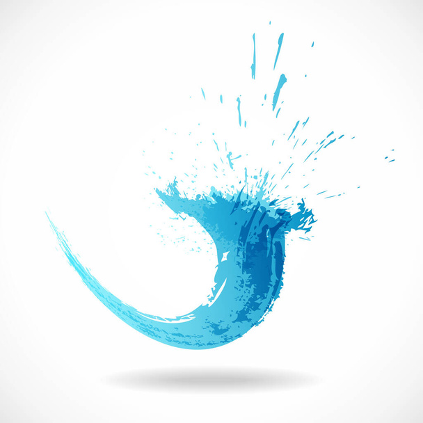 Λογότυπο κυματοειδούς κύματος. Αφηρημένη πολύχρωμη πινελιά. Πρότυπο ροής οικολογικού υγρού. Σχεδιασμός λεκάνης υδρορροής Vector aqua - Διάνυσμα, εικόνα