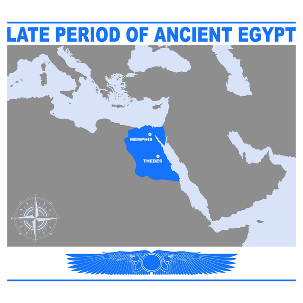 διανυσματικός χάρτης της Ύστερης Περιόδου της αρχαίας Αιγύπτου για το έργο σας - Διάνυσμα, εικόνα