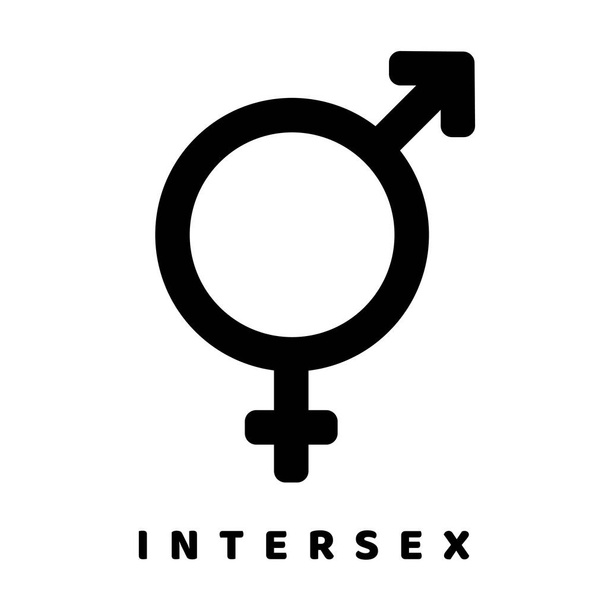 Інтерсекс Гендерний символ, пов'язаний з векторним гліфом значок. Ізольовані на білому тлі. Векторні ілюстрації
. - Вектор, зображення