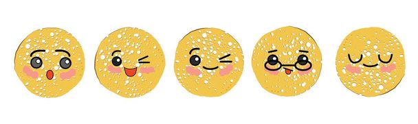 pancake character. Vector illustration isolated on white background. Round flapjack. Pancake week. fritter. - Vector, Image