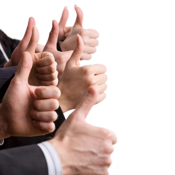 Hands showing thumbs up signs - Foto, imagen