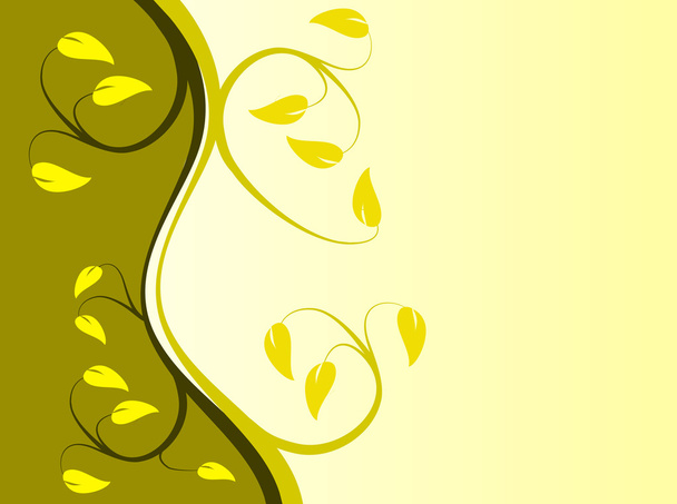 Un fondo floral amarillo
 - Vector, Imagen