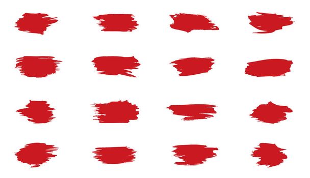 Colección vectorial de garabatos aislados de tinta roja - Vector, Imagen