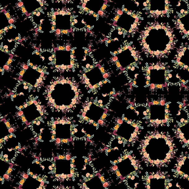 Geometrie florales Texturdesign für das Website-Thema. geeignet für Software-Hintergrund und Benutzeroberfläche. mittelalterliche Kaleidoskop-Musteridee für Print auf T-Shirt und Teppich - Foto, Bild