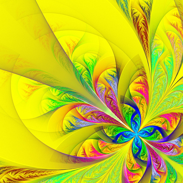 Diagonal symmetric multicolor fractal tracery. - Photo, Image
