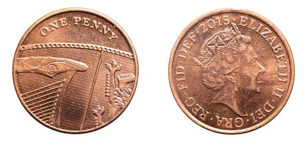 egy penny érme elszigetelt fehér háttér - Fotó, kép