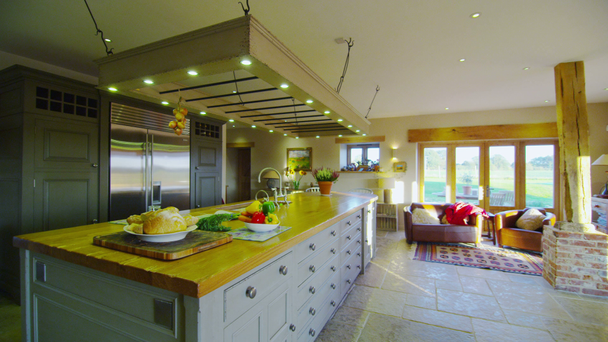 Kitchen area in stylish country home. - Footage, Video