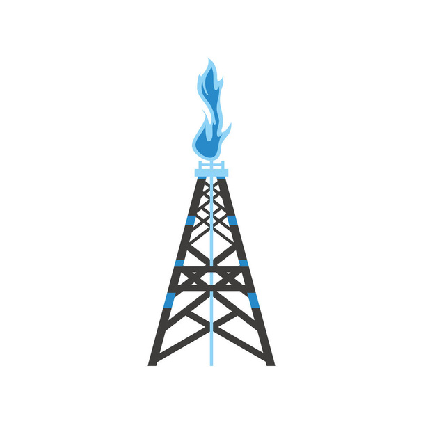 fracking torre gás e indústria de equipamento de petróleo - Vetor, Imagem