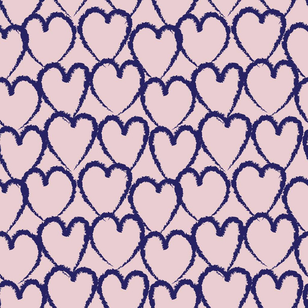 Růžové námořnictvo Srdce ve tvaru tahu štětce bezešvé vzor pozadí pro módní textil, grafiky - Vektor, obrázek