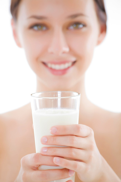 Woman holding milk - Zdjęcie, obraz