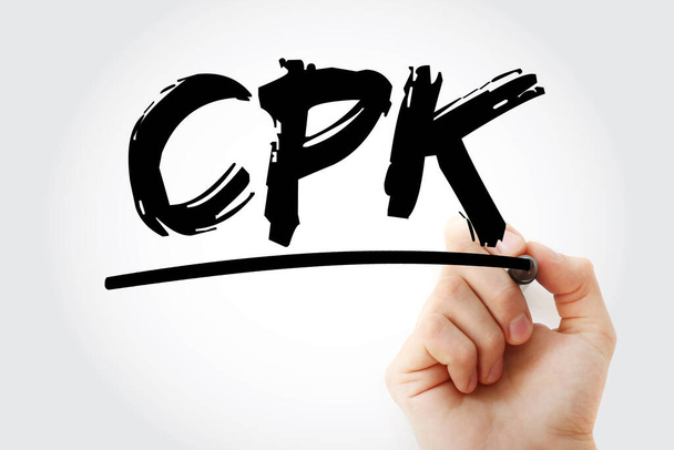 CPK - creatine phosphokinase acronym with marker, medical concept background - Photo, Image