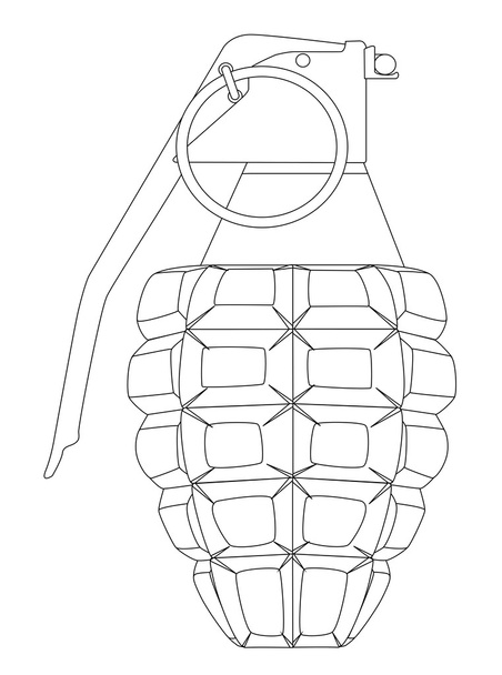 Hand Grenade Outline - Vector, Image